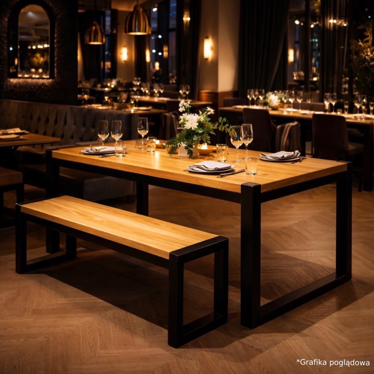 Ławka Pieno <br> <i><small>Industrialna Elegancja w Drewnie i Stali</small></i> - obrazek 9